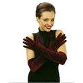 Guantes Largos de Terciopelo Granate