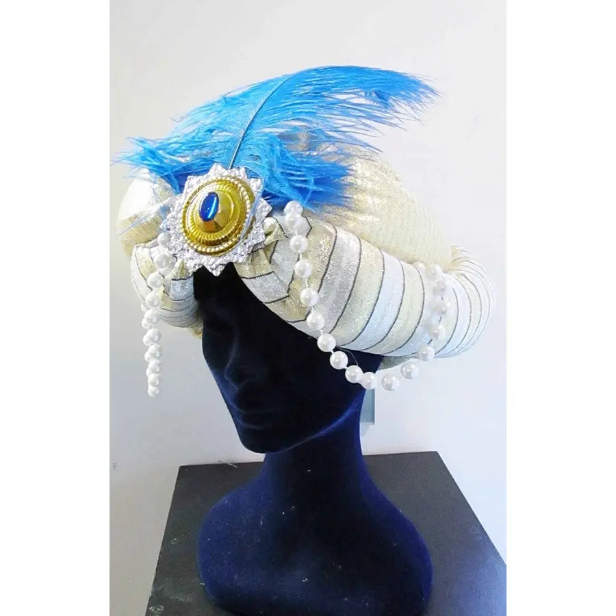 Turbante Plateado y Dorado