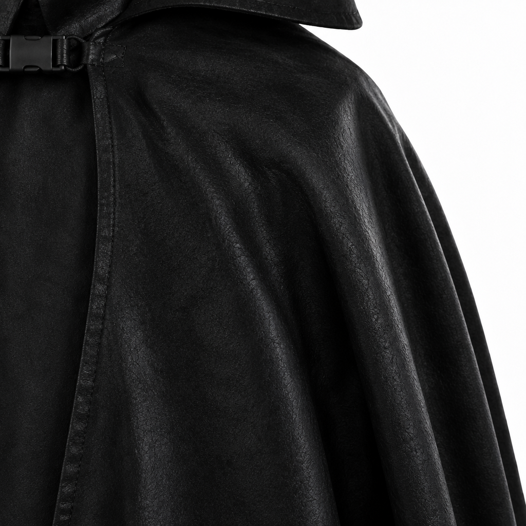 Black Leather Cape Costume
