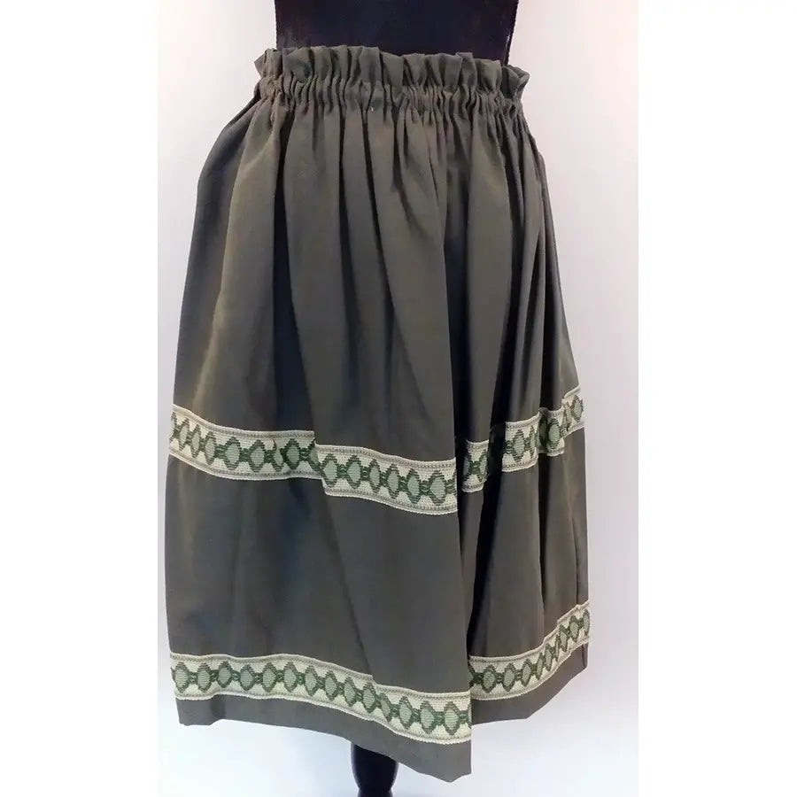 Falda Medieval Verde con Bordados Artesanal