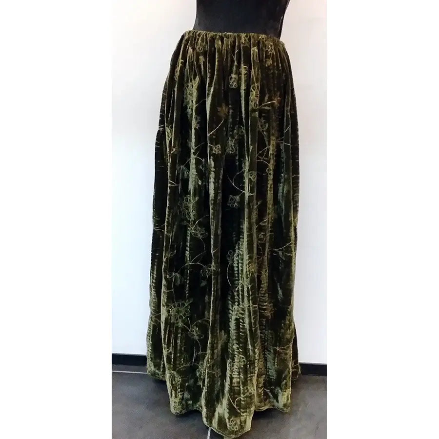Falda Medieval Terciopelo Verde Artesanal