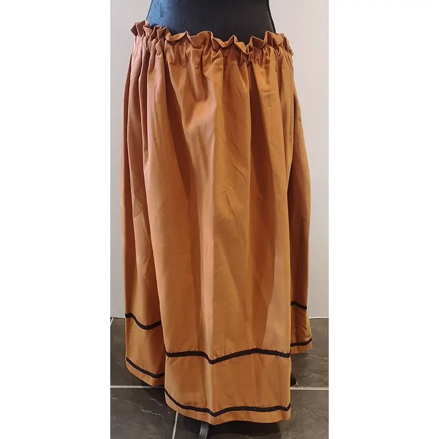 Falda Medieval Naranja con Bordados Artesanal