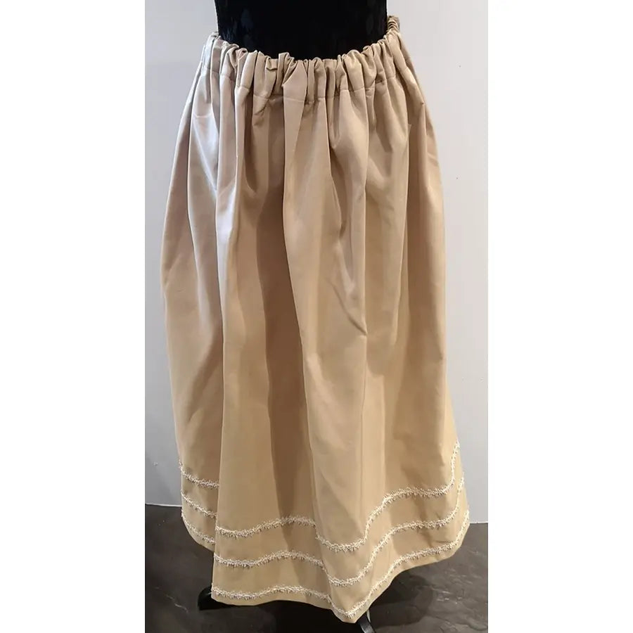 Beige Medieval Skirt with White Embroidery