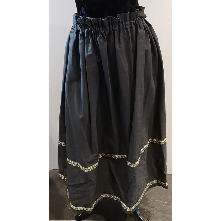 Disfraz Falda Gris Bordado Verde Rosabel