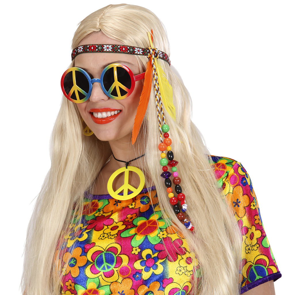 Cinta Hippie Con Perlas Y Plumas