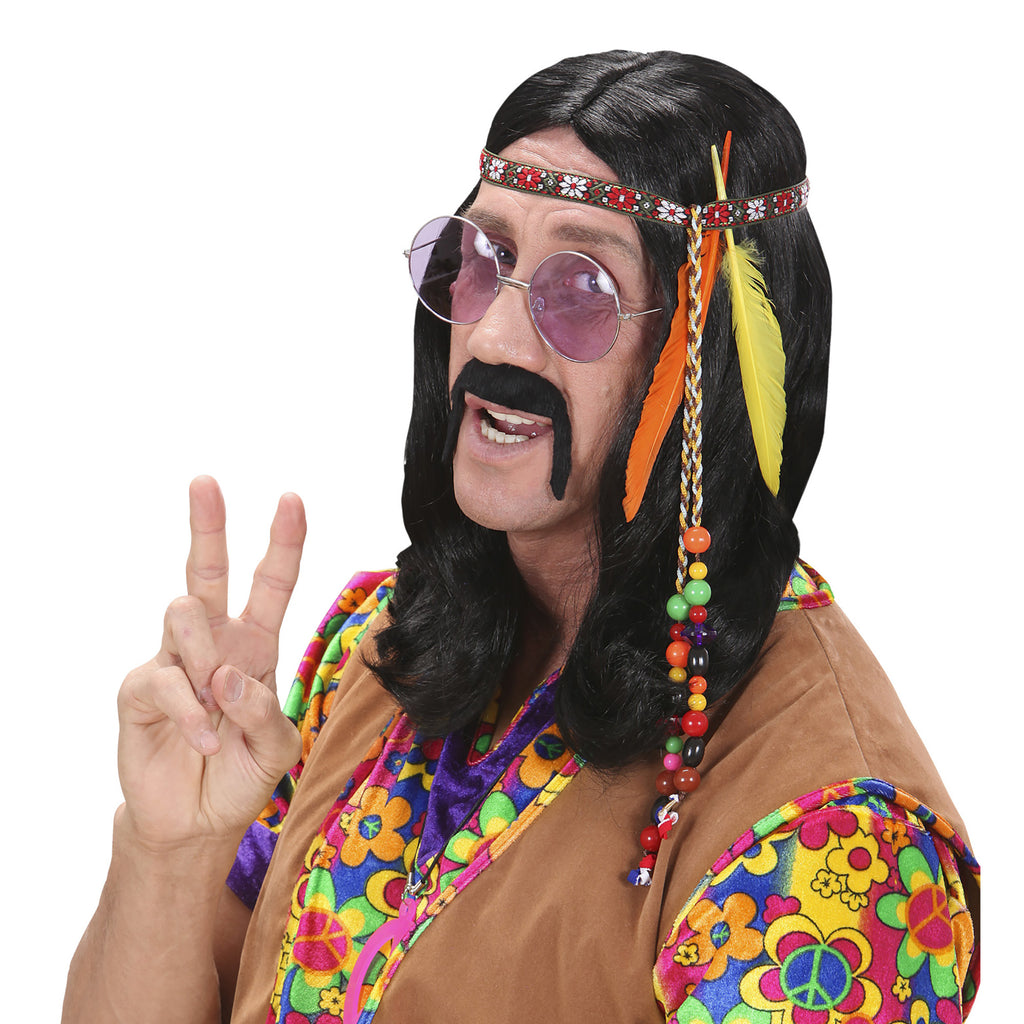 Cinta Hippie Con Perlas Y Plumas