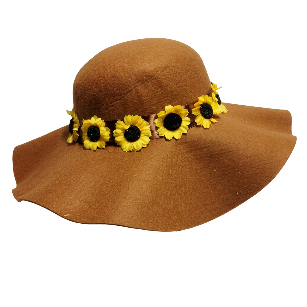 Sombrero Floppy Marrón con Girasoles