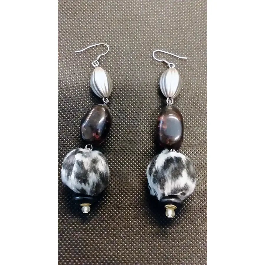 Pendientes Bola Pelito Gris