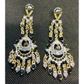 Pendientes Dorados con Brillantitos Negro y Gris