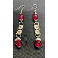 Gold/Red Earrings