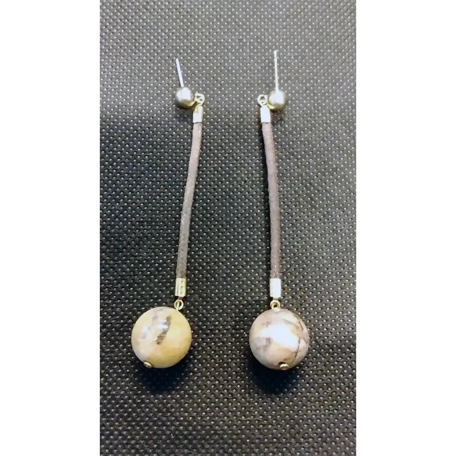 Light Brown Ball Earrings