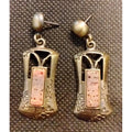 Pendientes Dorados Piedra Central