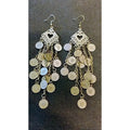 Pendientes Dorados Corazon Con Monedas