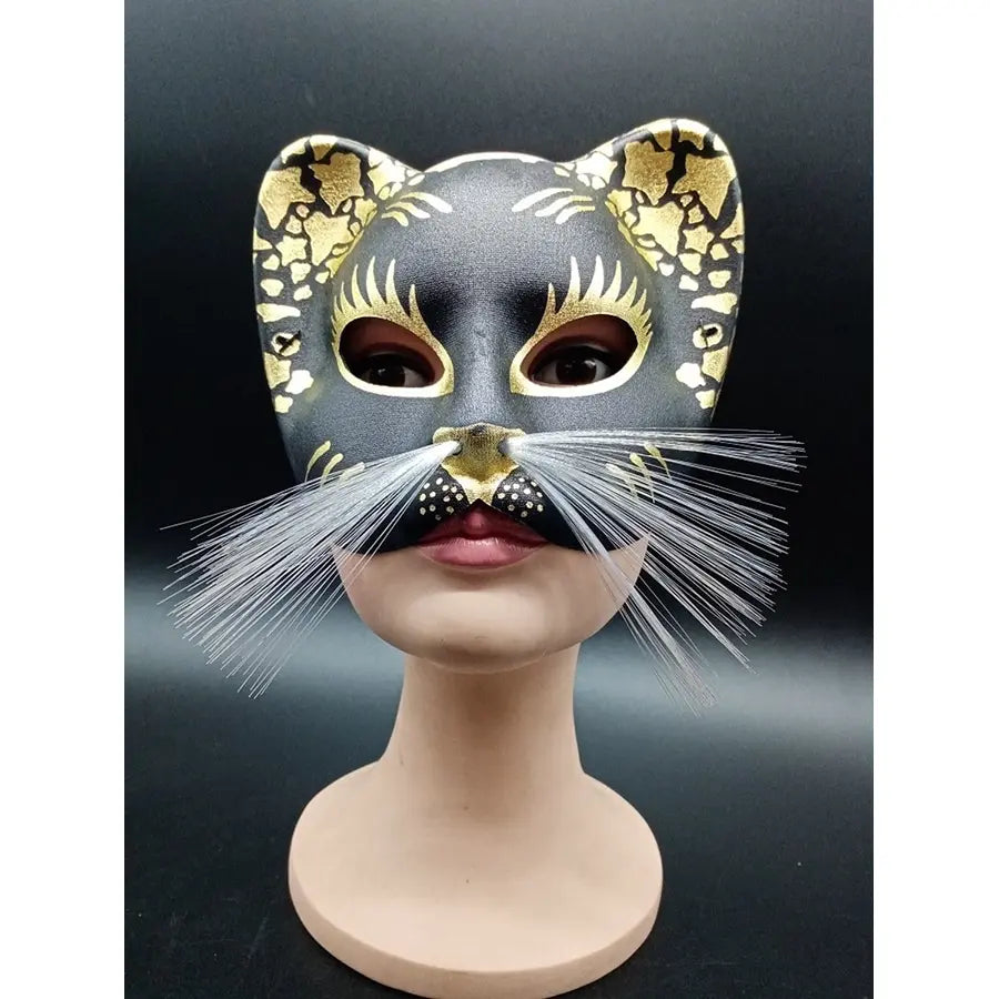 Mascara Gato Negro/Dorado
