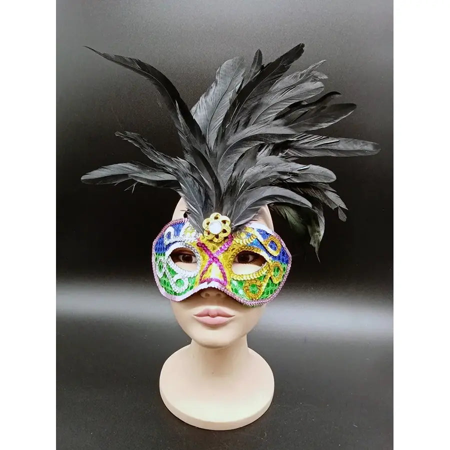 Antifaces Multicolor Con Plumas