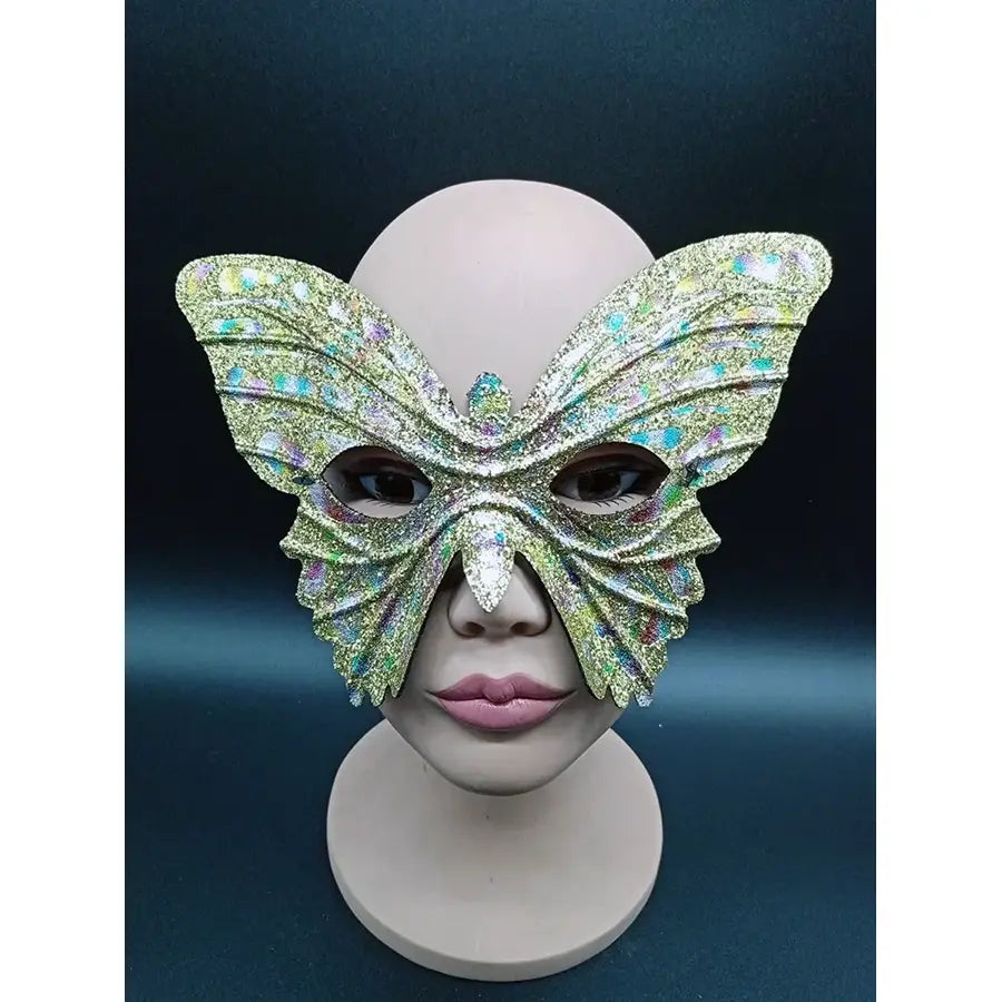 Green Glitter Butterfly Mask