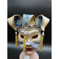 Antifaces Veneciano Azul Borlas