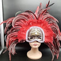Antifaces Veneciano Plumas Rojas