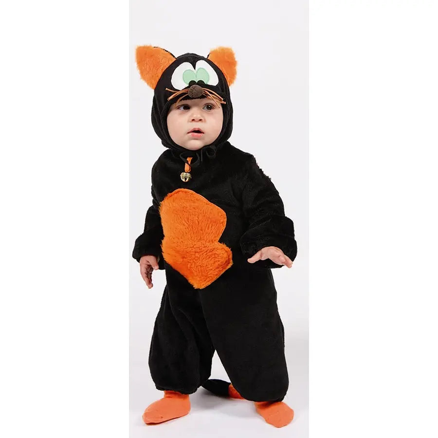 Kids' Black Kitten Costume - Hooded Jumpsuit with Ears