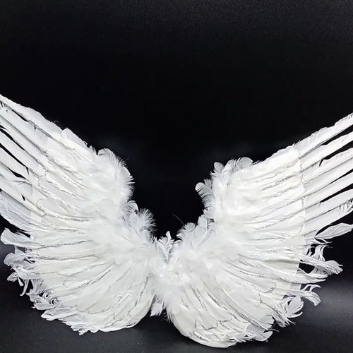 Alas Plumas Blancas Purpurina