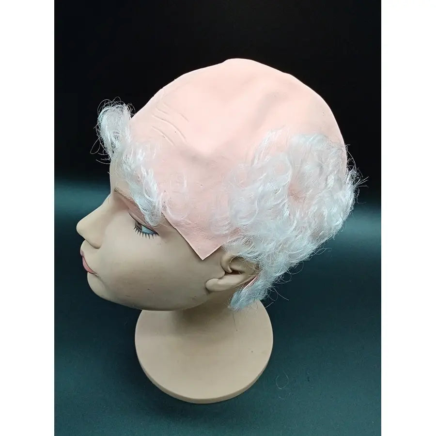 Calva de Látex con Pelo Blanco
