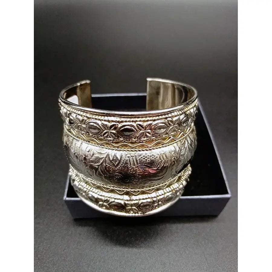 Brazalete Ancho Plateado 02