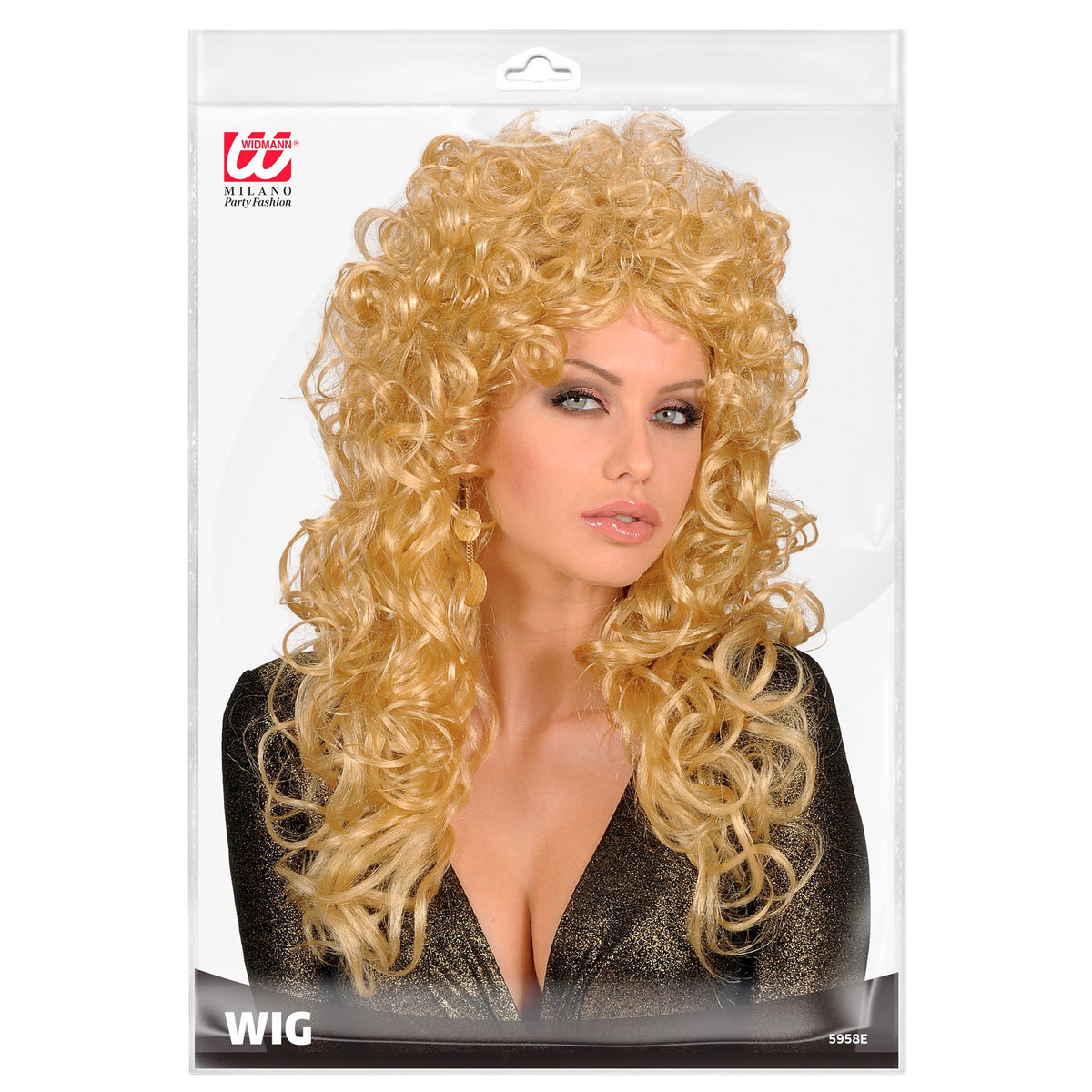Peluca Rubia Rizada – Accesorio de Disfraz Adulto
