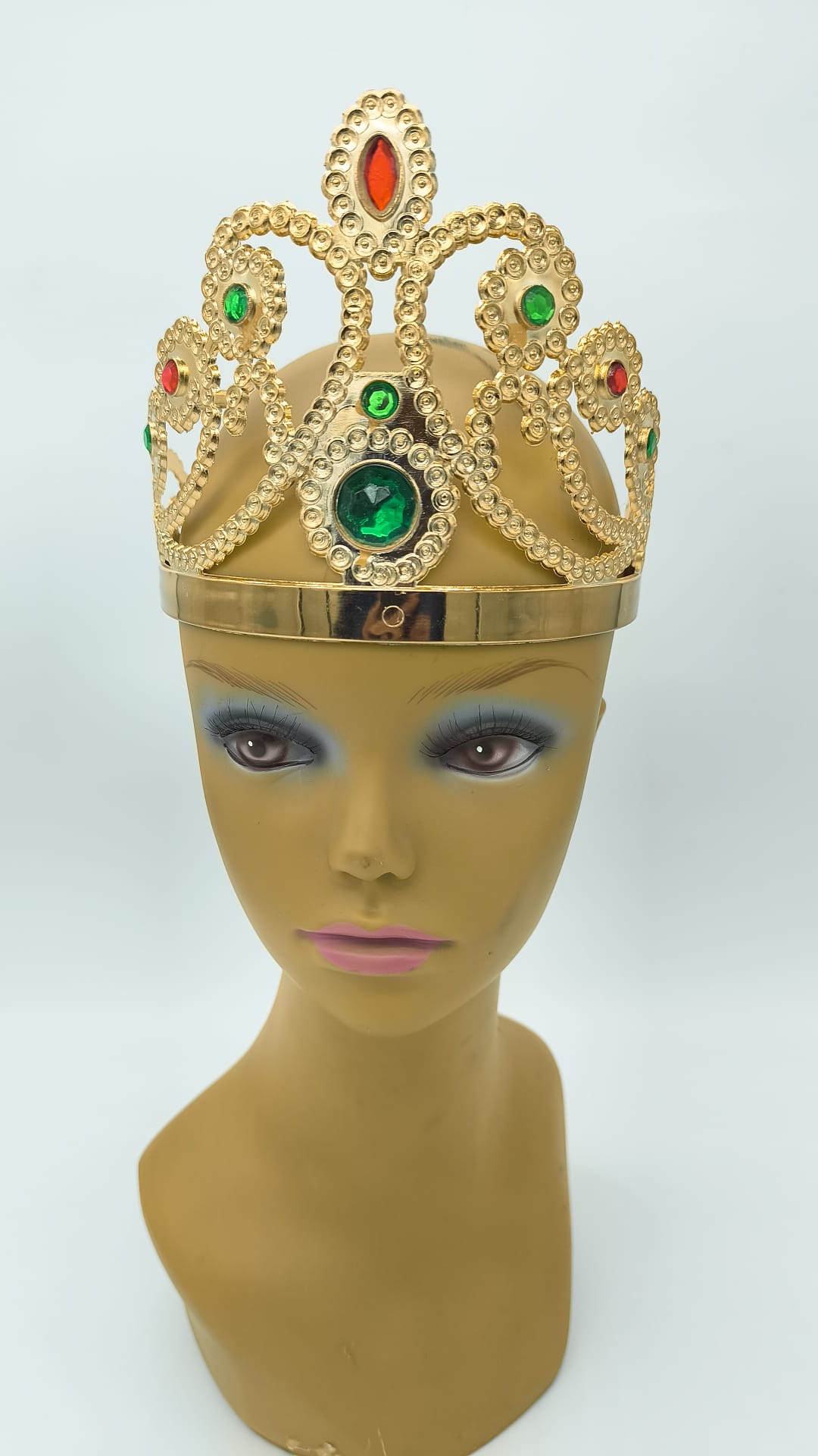 Corona Dorada Rey Reina con Gemas – Accesorio Disfraz