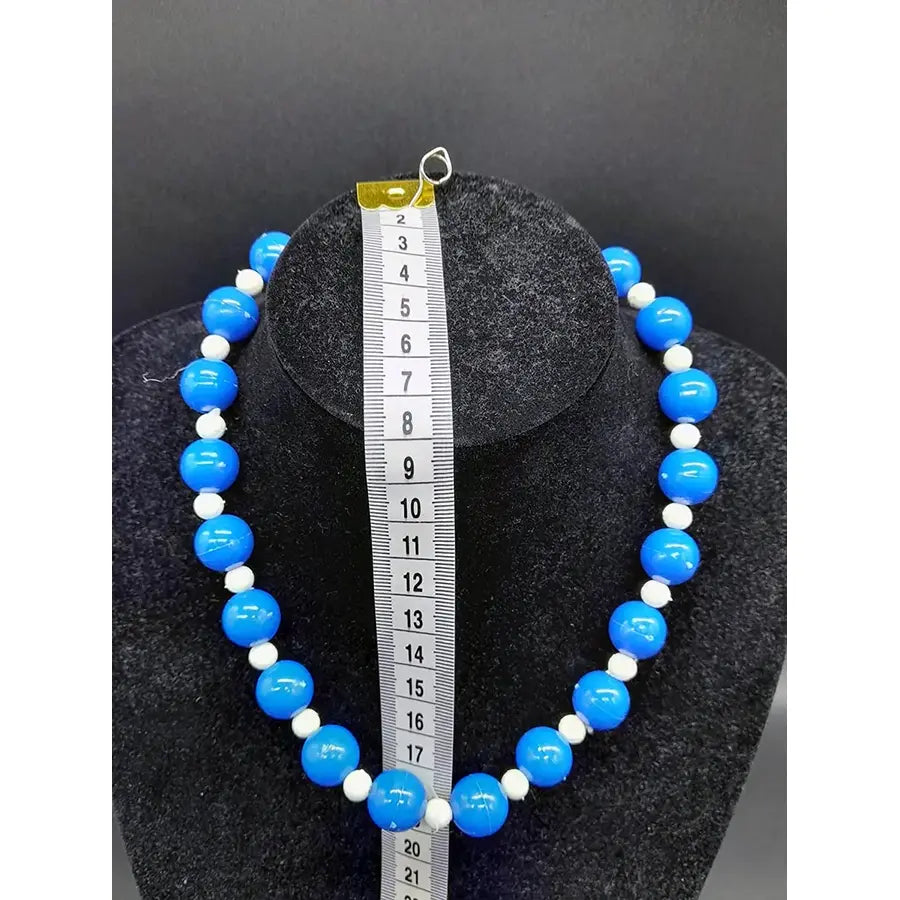 Collar Bolas Sevillana Azules Y Blancas