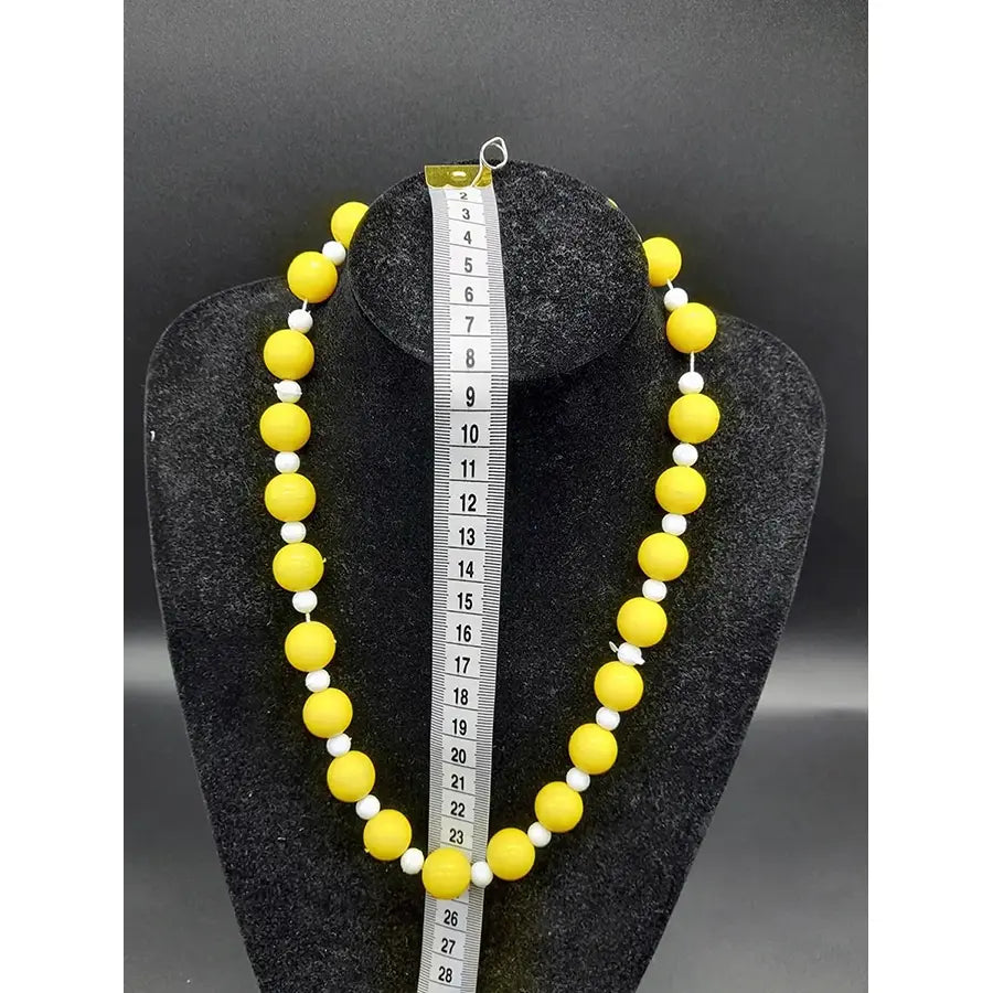 Collar Bolas Sevillana Amarillas Y Blancas
