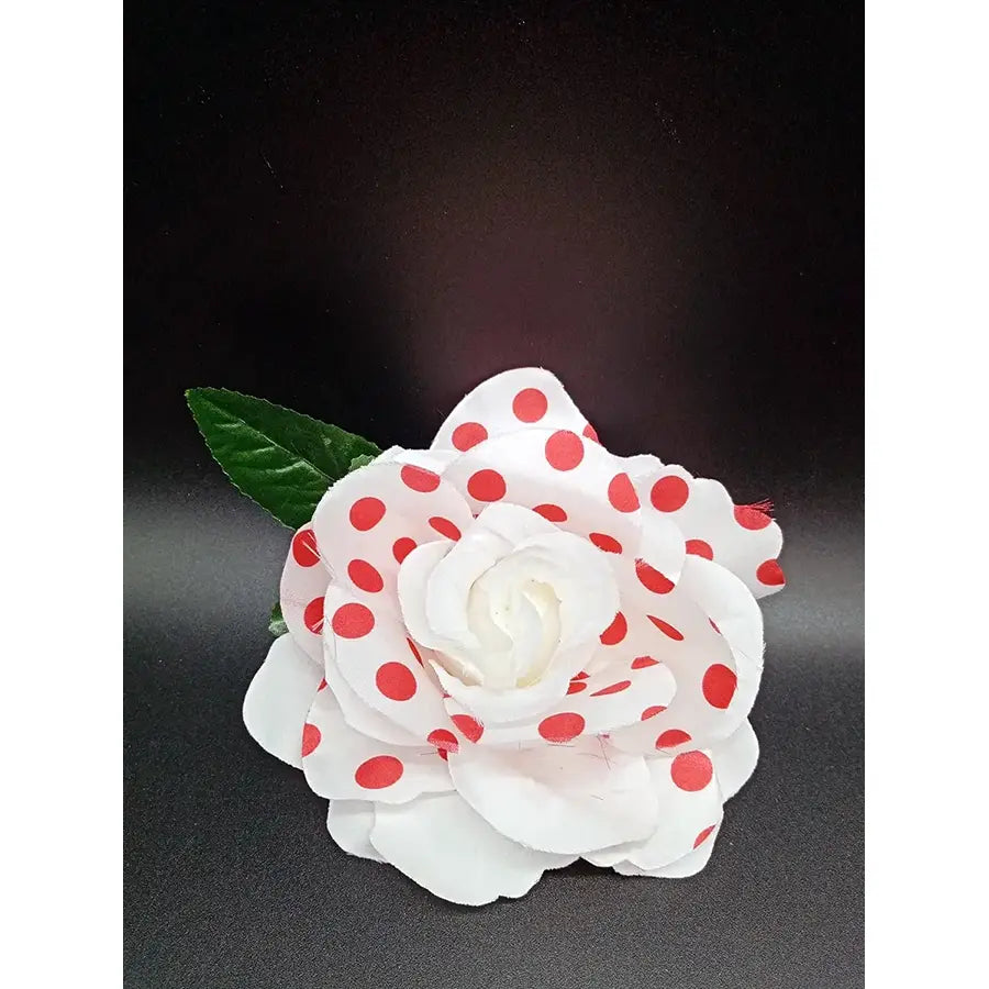 Flor Blanca Con Lunares Rojos