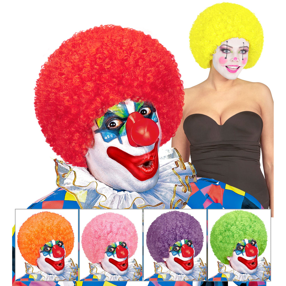 Peluca Rizo Payaso Colores Widmann