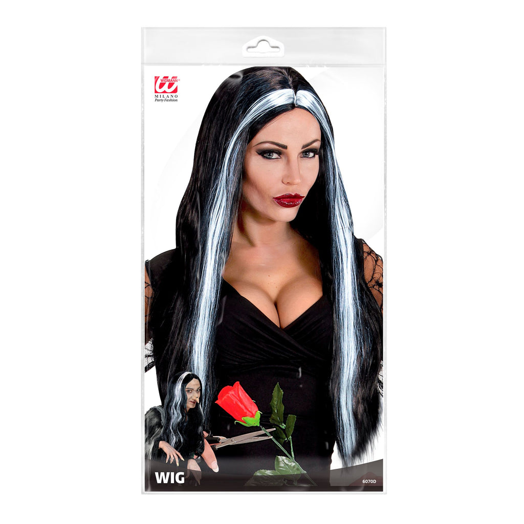 Peluca Morticia Addams Adulto