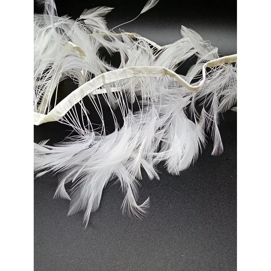 Cinta De Plumas Blancas 10 Cm De Ancho De Pato