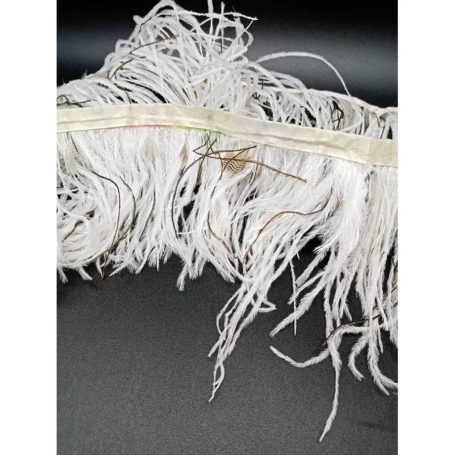 Cinta De Plumas Blancas Y Negras 10 Cm Ancho De Pato