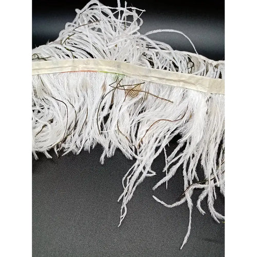 Cinta De Plumas Blancas Y Negras 10 Cm Ancho De Pato