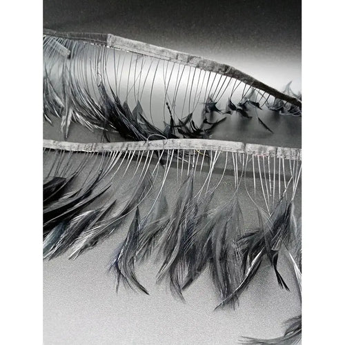 Cinta De Plumas Negras 10Cm Ancho De Pato