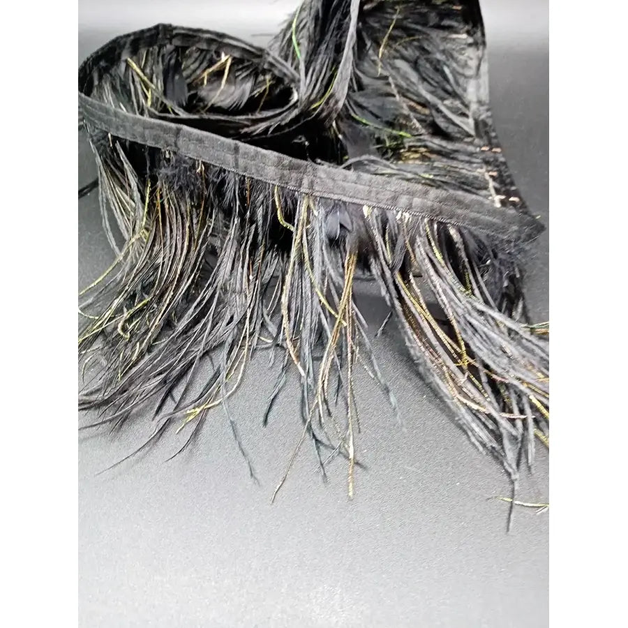 Cinta De Plumas Negras /Oro