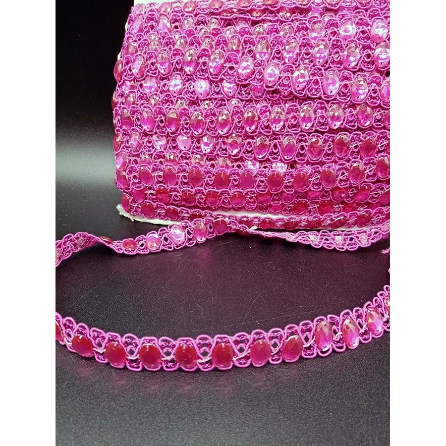 Cinta De Diamantes Rosas De Imitación 2Cm