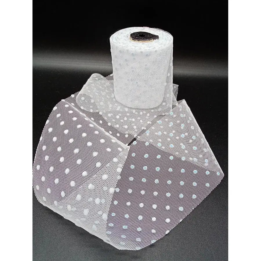 Rollo De Tul Con Lunares Azules