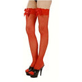 Red Sheer Stockings with Bow