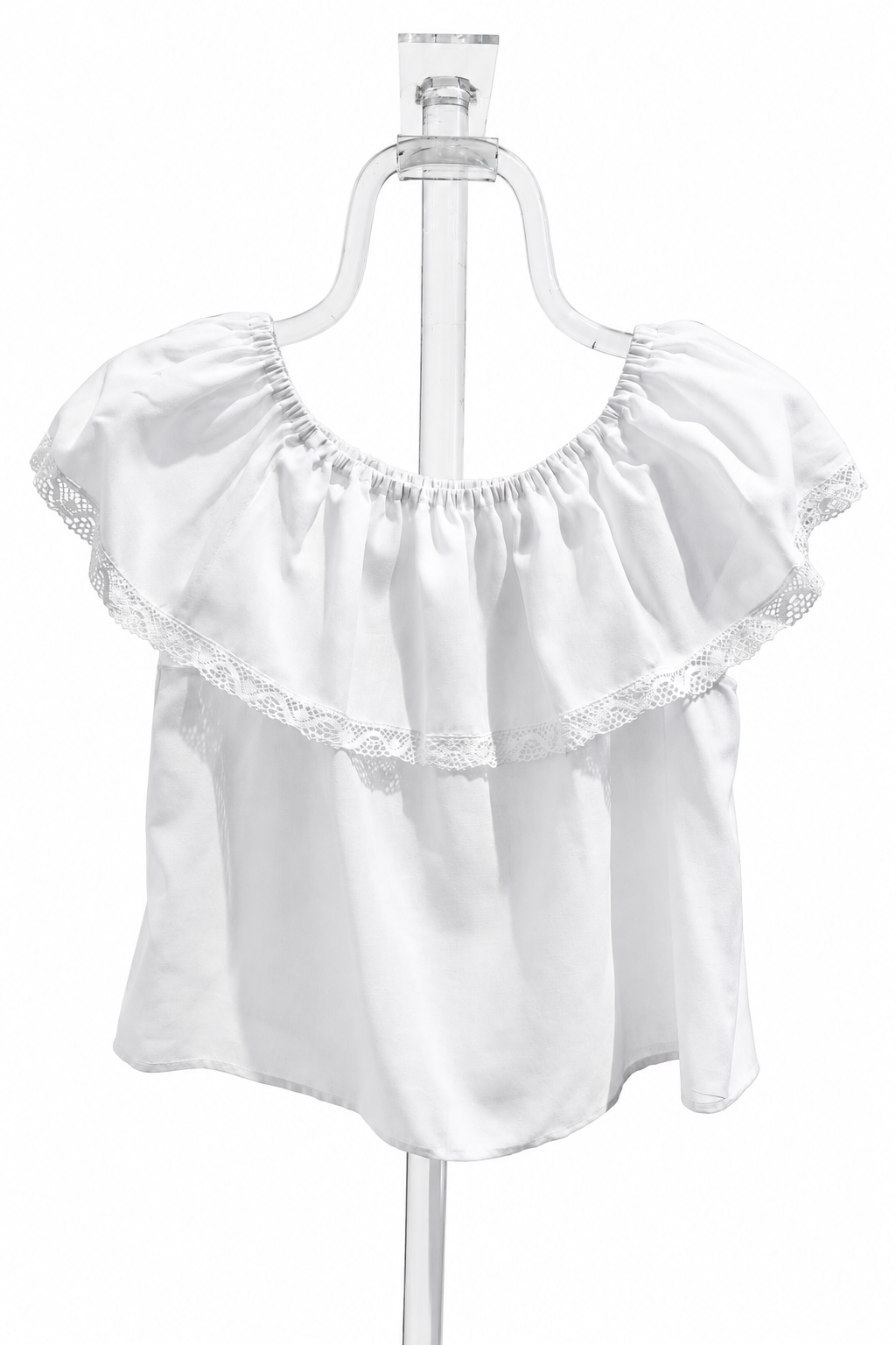 Camisa Medieval Blanca con Volante y Pasamanería