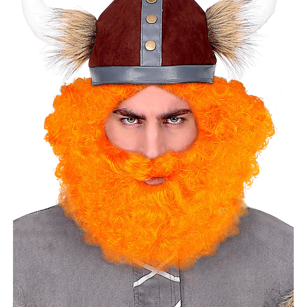 Peluca y Barba Rizada Pelirroja