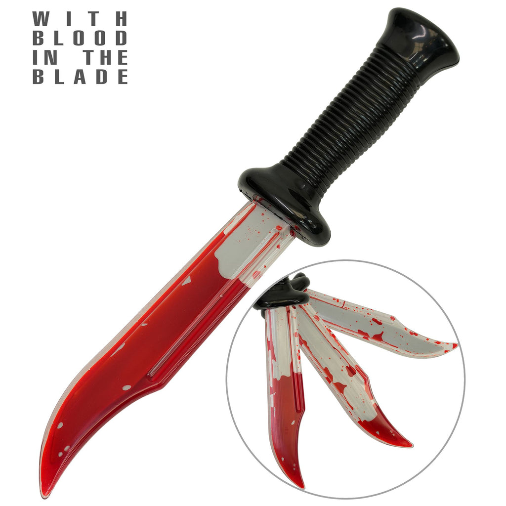 Cuchillo Ensangrentado de Juguete – Accesorio para Disfraz de Terror y Halloween