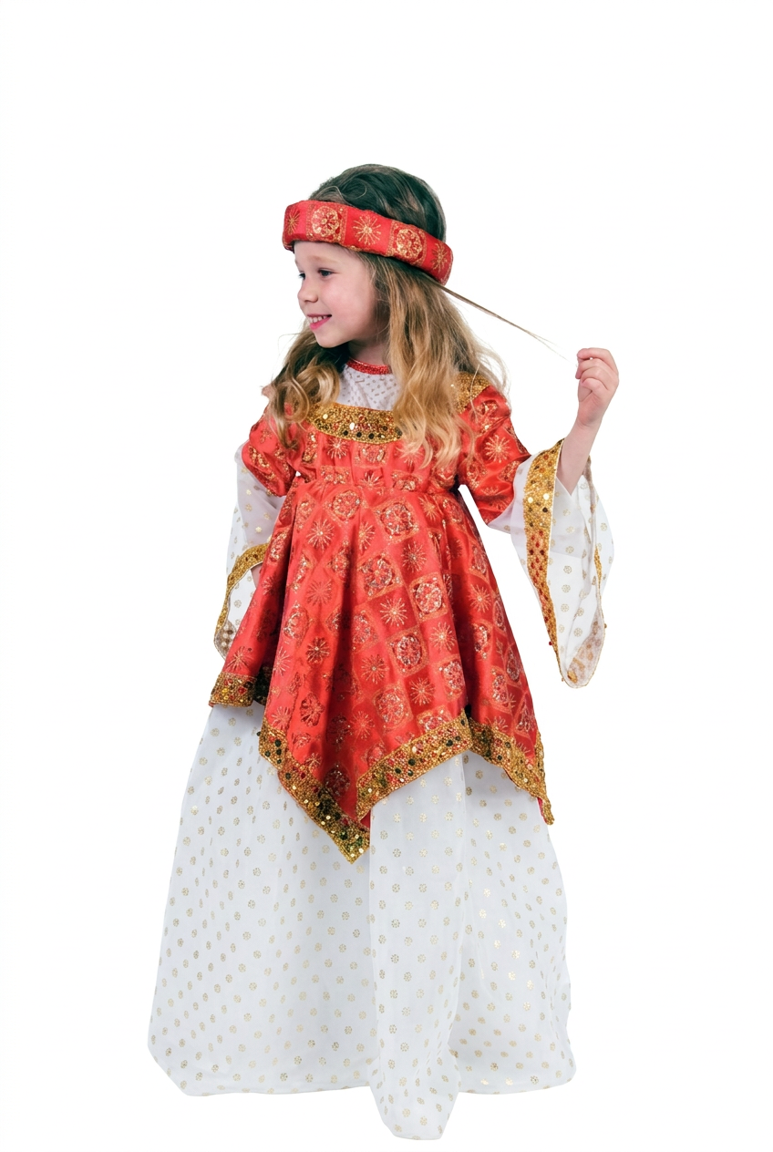Girls' Medieval Princess Costume with Turban