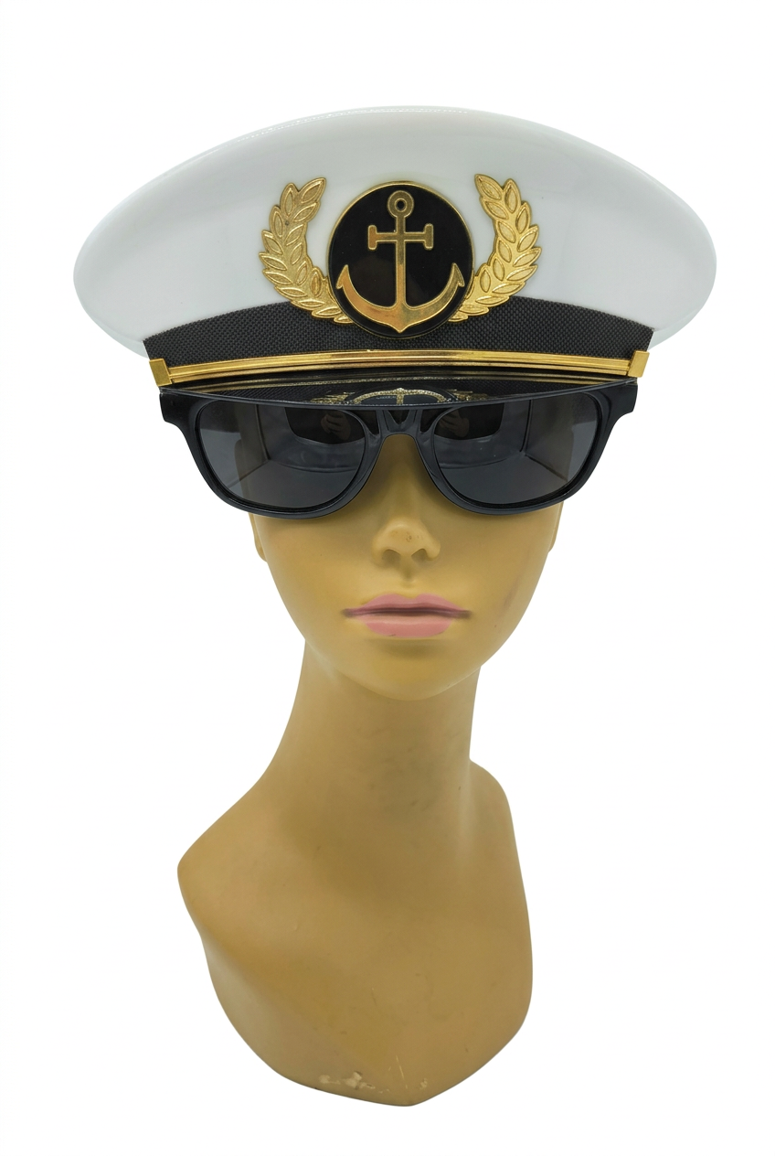 Gafas Capitán de Marina con Gorra para Disfraz