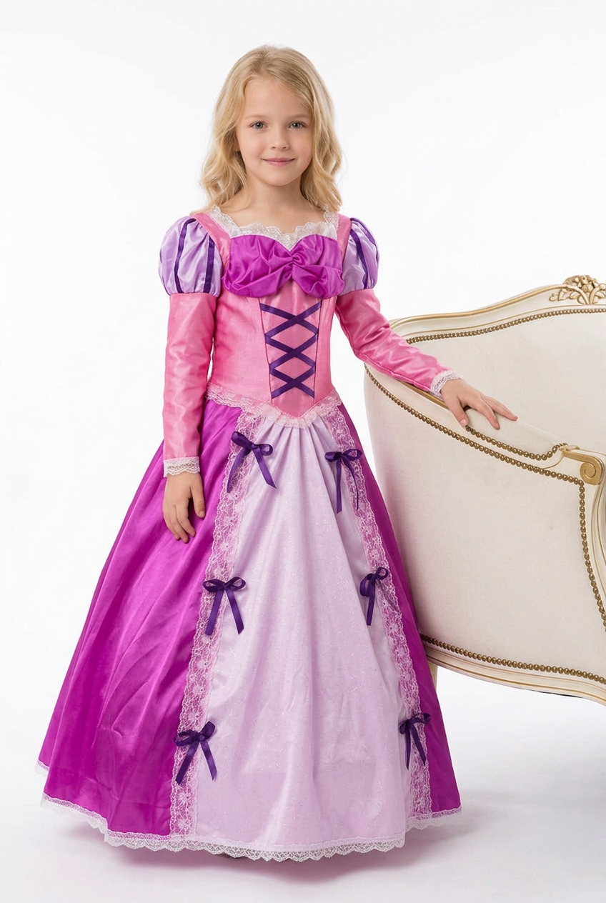 Disfraz Rapunzel Infantil – Vestido De Princesa Para Niña