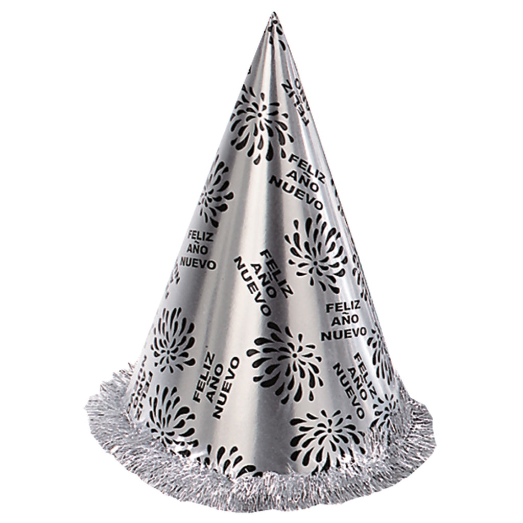 Gorro Cono Plateado Feliz Año