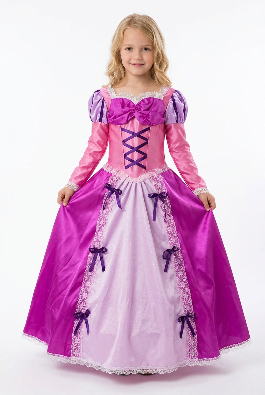 Disfraz Rapunzel Infantil – Vestido De Princesa Para Niña