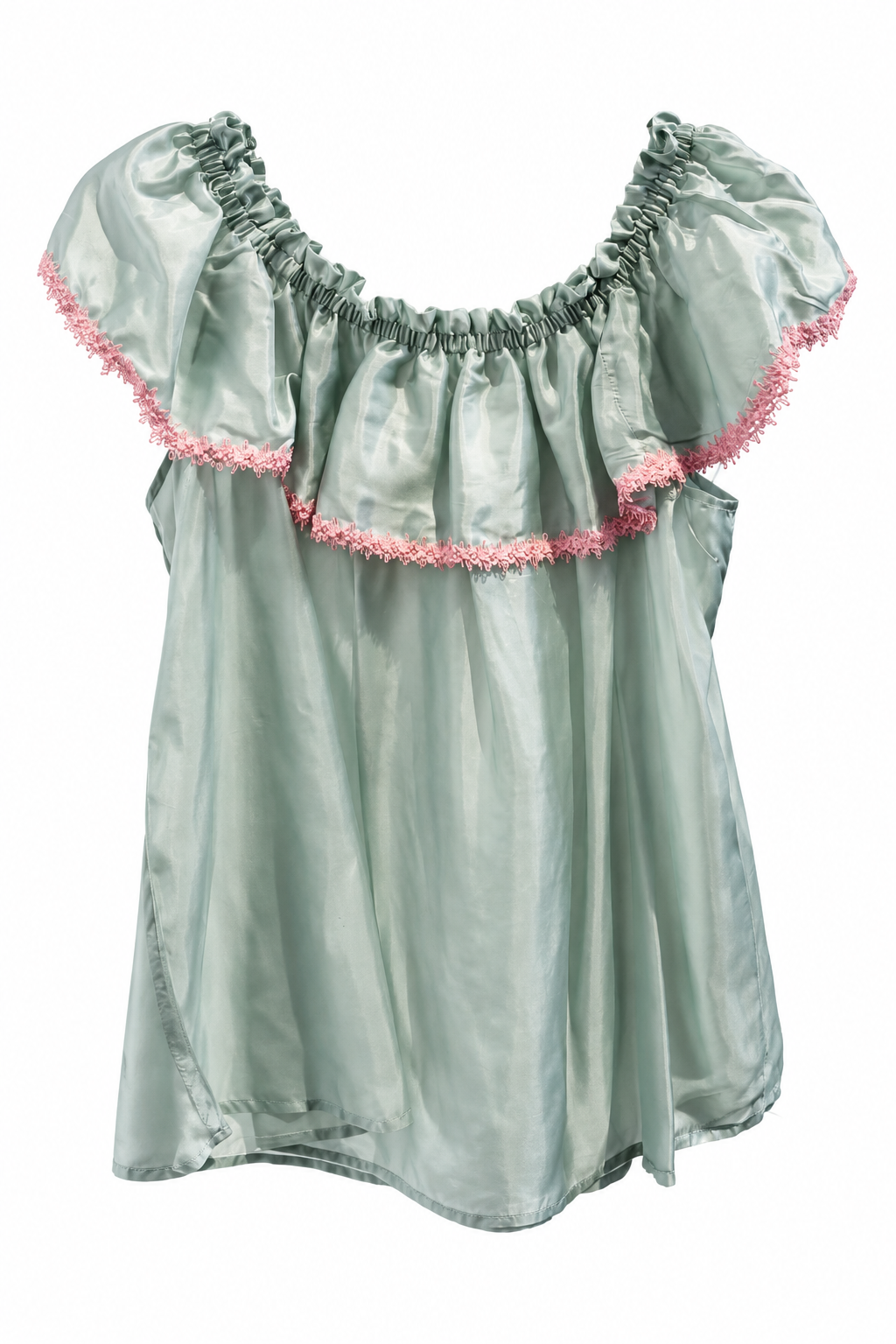 Teal Medieval Shirt with Pink Trim